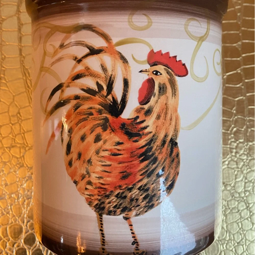 Cottage Core HD Design San Padre Countertop Rooster Utensil Holder